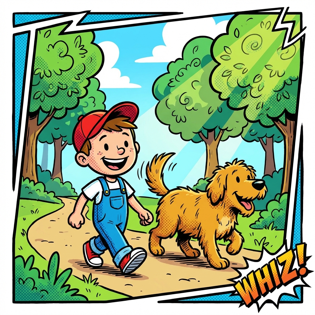 Comic Book art style example showing bold lines and vibrant colors